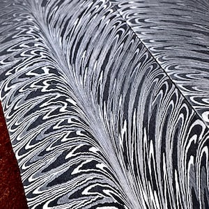 Feather Damascus Steel Billet 10” x 2” – Knife Making Supply, High Carbon Forged Blank for Custom Knives, Blacksmith & Bladesmith Material