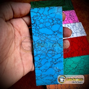 TRUSTONE Knife Handle Scales | Premium TURQUOISE TRUSTONE Blanks , Reconstituted Stone Stablilized Handle Material for Custom Knives ,Inlays