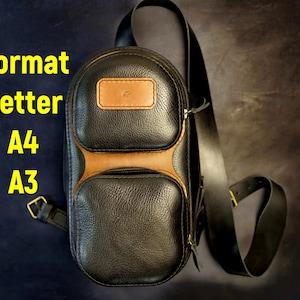 Modello borsa a tracolla pdf. Formato A4, lettera, A3.