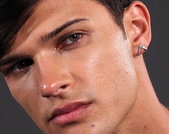 Pendiente de perno para hombres pendientes de plata de ley para hombres pendiente Studs hombres aretes inusuales joyería de hombre moda ropa de hombre primavera