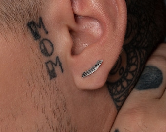 Sterling Silver Stud Earrings for Men: Punk Rock Style Best Gift for Men