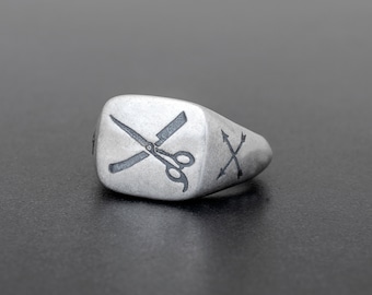 Silver Ring for Men | Barber Ring Jewelry & Funny Gift for Him | Perfect Holiday Gift for Stylish Men Ideas for Boyfriend fall style
