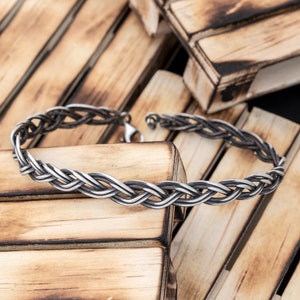 Sterling Silver Cuff Bracelet for Men - Stylish Punk Rock Bangle Men&#39;s Silver Bracelet Mens Jewelry Gifts for Him unique gift for dad