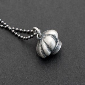 May include: A silver chain necklace with a silver charm shaped like a chef's hat.