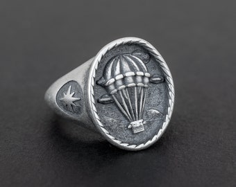 Sterling silver ring for mens ring men gifts for men balloon ring steampunk gothic ring men men jewelry trendy mens clothing spring