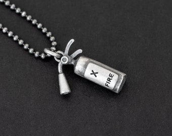 Sterling silver necklace for mens necklace pendant gifts for men husband chain fireman men jewelry cool men trendy mens clothing spring