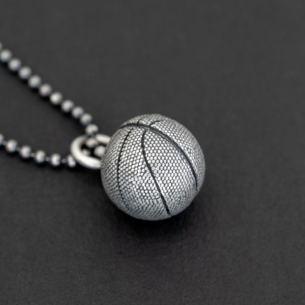Sterling silver necklace for men necklace basketball necklace ball men boys basket men jewelry trendy mens clothing spring