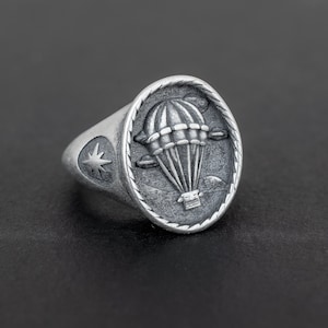 Sterling Silver Ring for Men | Balloon Steampunk Gothic Unique Men&#39;s Ring Mens Jewelry Gifts for Him unique gift for dad best dad gift
