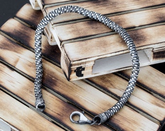 Sterling Silver Bracelet for Men | Chain Bracelet Gift for Him | Steampunk Mens Jewelry Gifts for Him Best Gift for Men