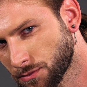 Stud earring Sterling Silver stud earring for mens stud men black goth gothic punk rock men Mens Jewelry Gifts for Him unique gift for dad