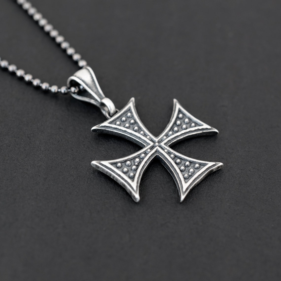 Sterling Silver Iron Cross Necklace for Men Gift Men Necklace Etsy