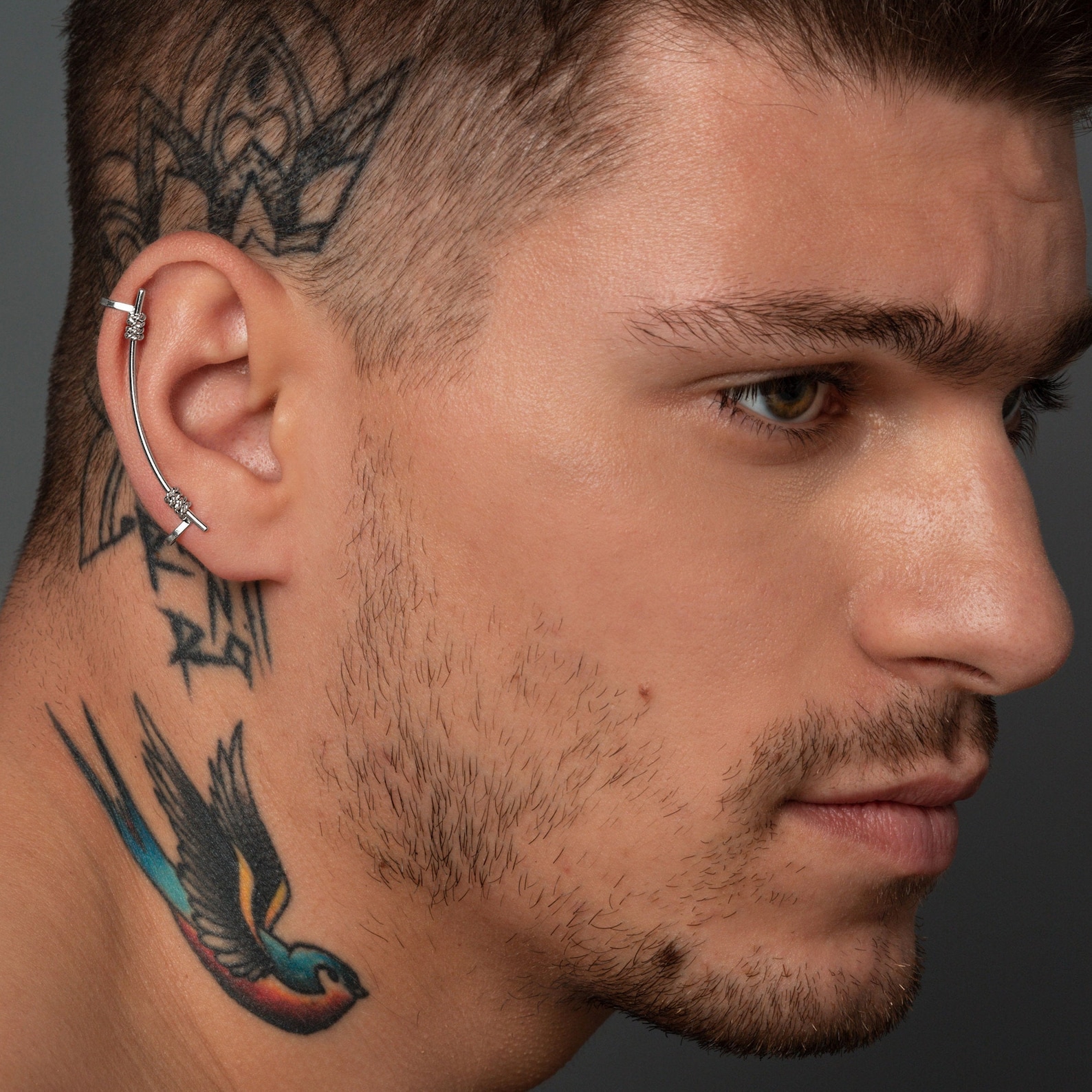 Sterling silver ear cuff for men earring men ear cuff earring Etsy