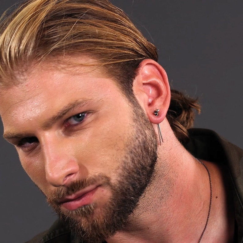 Sterling silver stud earring for mens earring stud men gift Etsy