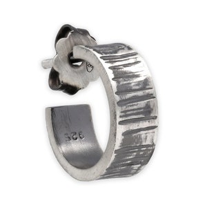 Sterling Silver Hoop Earring for Men: Black Minimalist Jewelry