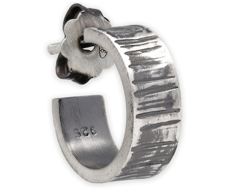 Sterling Silver Hoop Earring for Men: Black Minimalist Jewelry