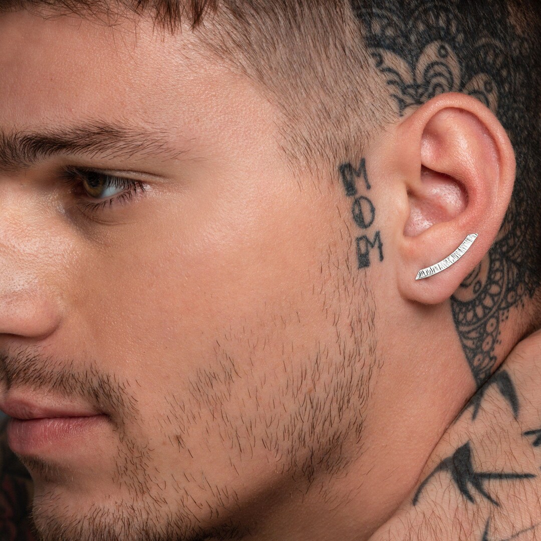 Stud Earring Sterling Silver Ear Cuffs for Mens Earrings Men Ear Cuff