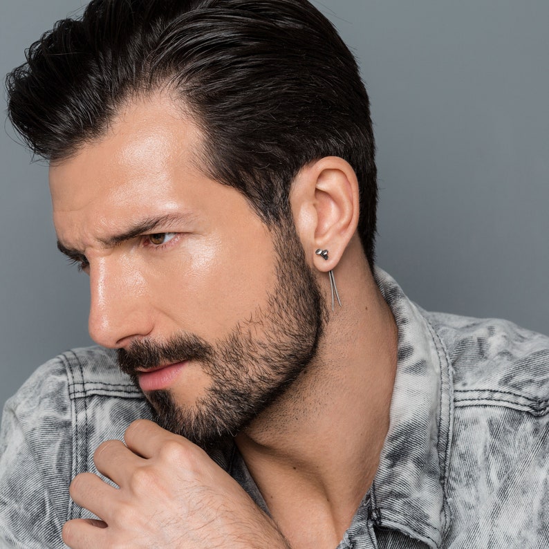 Sterling silver stud earring for mens earring stud men gift Etsy