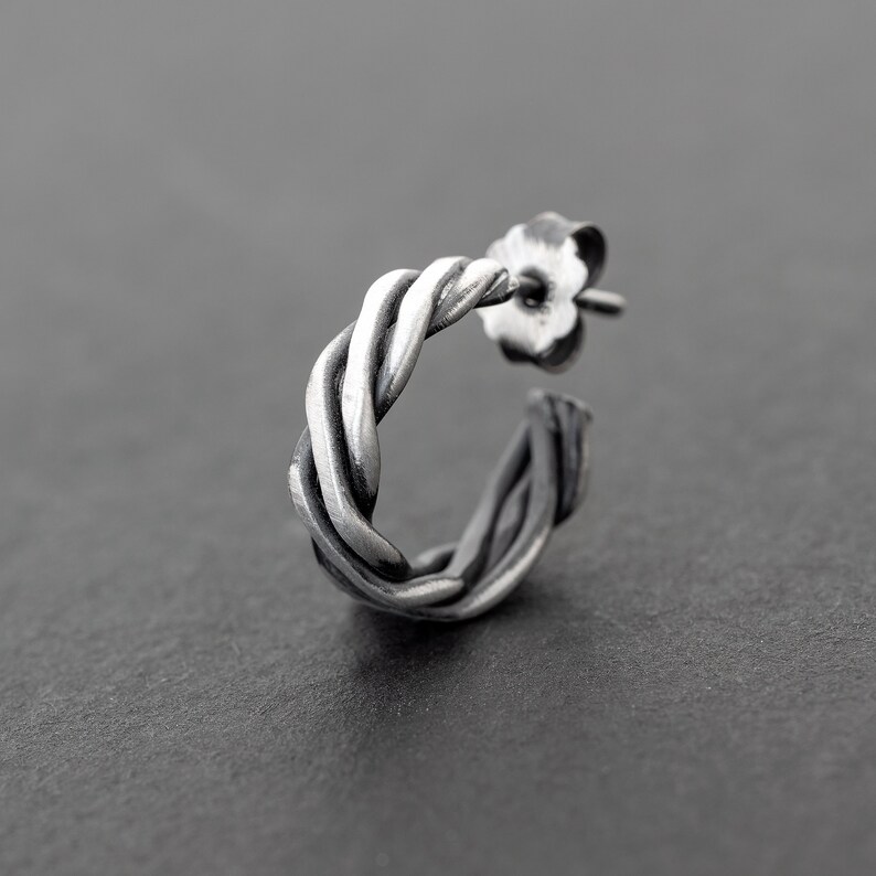 Sterling Silver Huggie Hoop Earring For Men Hoop Earring Men Earring...
