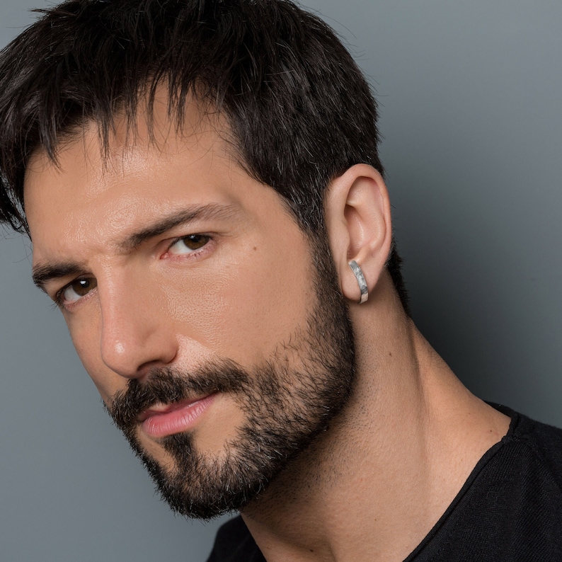 mens earrings silver studs