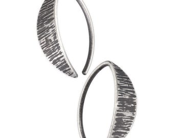Sterling Silver Huggie Hoop Earrings for Men: Hammered Finish Best Gift for Men