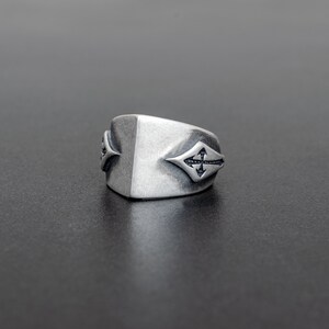 Sterling silver ring for mens ring men jewelry knight ring shield ring medieval rock ring gothic punk Mens Jewelry Gifts for Him