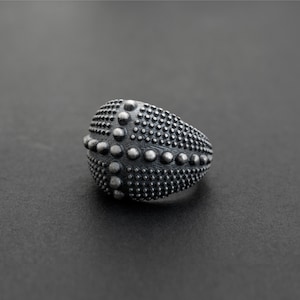 Sterling Silver Ring for Men | Gothic Knight Shield Ring | Medieval Jewelry | Unique Mens Jewelry Gifts for Him unique gift for dad