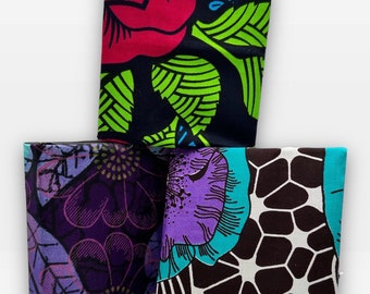 Conjunto de tres minicuadernos de bocetos forrados en tela a beneficio de una organización sin fines de lucro