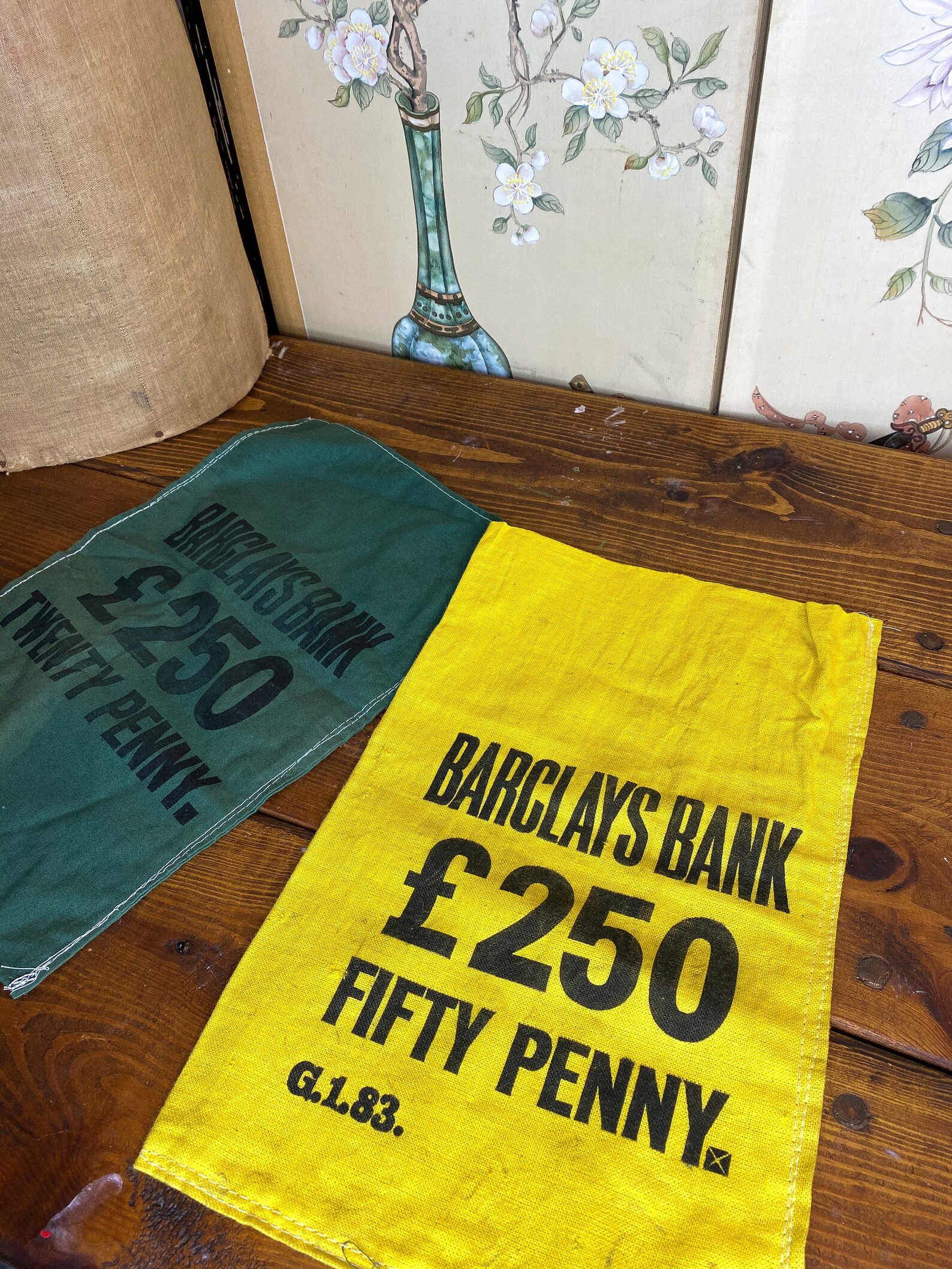 Vintage 1980s Barclays Bank Cloth Money Bags Pair Etsy