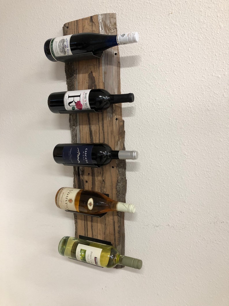 Live Edge Reclaimed Wood Wine Rack Etsy Canada