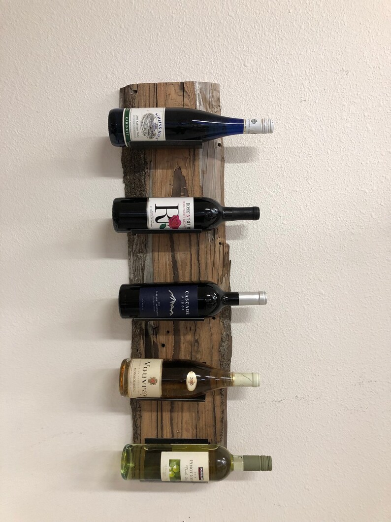 Live Edge Reclaimed Wood Wine Rack Etsy
