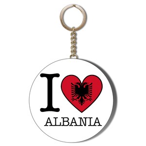 I LOVE ALBANIA  Printed 58mm Keyring Bottle Opener or Plain Keyring