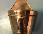 VTG Brass Wall Pocket Hanging Planter Boho Mid Century Retro Decor