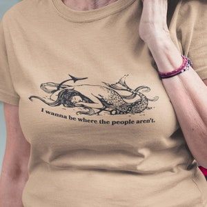 I Wanna Be Where The People Aren&#39;t Little Mermaid Unisex Jersey Tshirt, Antisocial Introvert Gift Idea