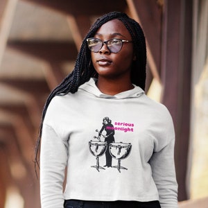 Serious Moonlight David Bowie Cropped Hoodie Starchild Music Lover Gift Idea, David Bowie Fan Gift, Vintage Illustration Graphic Tee