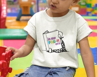 In My Pre-K Era Back To School Toddler Short Sleeve Tee, First Day of School Tshirt, Kid Gift Idea