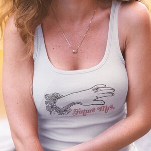 Future Mrs. Women&#39;s Cotton Racerback Tank Top, Bride To Be Bridal Bachelorette Party Gift Ideas