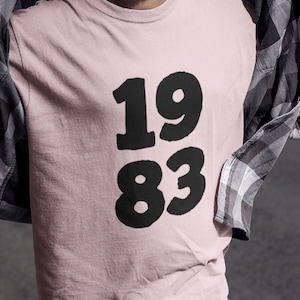 1983 40th Birthday Unisex Jersey Short Sleeve Tee, Birthday Party Tshirt, Graphic Tee, 1983 Decade Graphic Tshirt