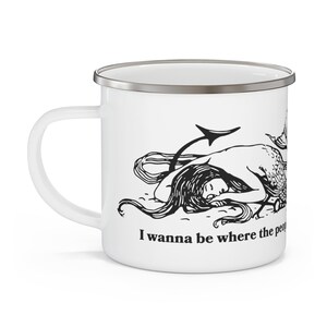 I Wanna Be Where The People Aren&#39;t Enamel Camping Mug Introvert Antisocial Gift Idea
