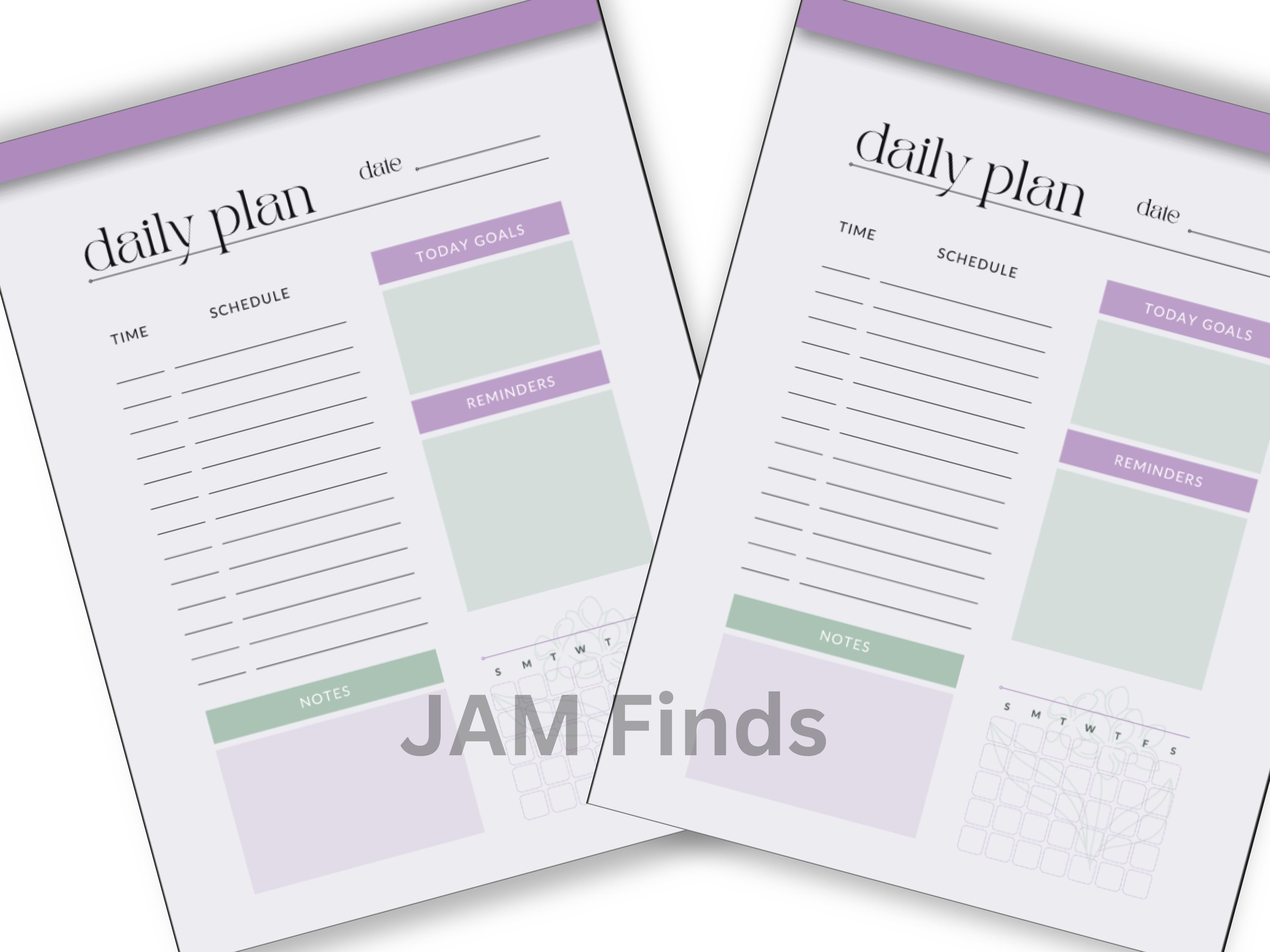 Daily Plan Grid Daily Plan Digital Printable, Instant Download, Letter, 8 1/2 X 11 - Etsy