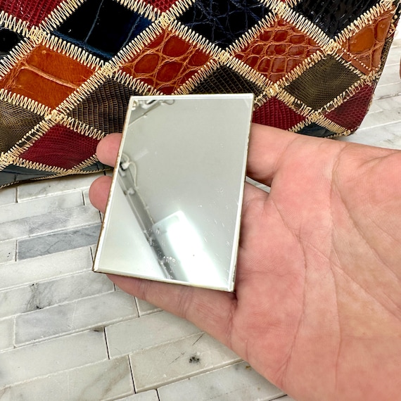 Patchwork Reptile Alligator Leather Box Purse Top… - image 17