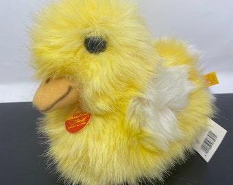 Steiff Waggi Yellow Duck 0739 15, Vintage 1990s Steiff, Button In Ear Yellow Duckling Vintage Easter