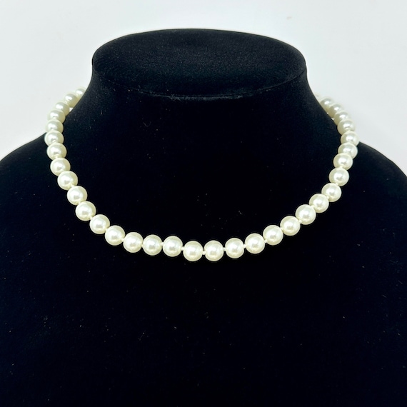 925 Sterling Silver Cultured Knotted Pearl Choker… - image 1