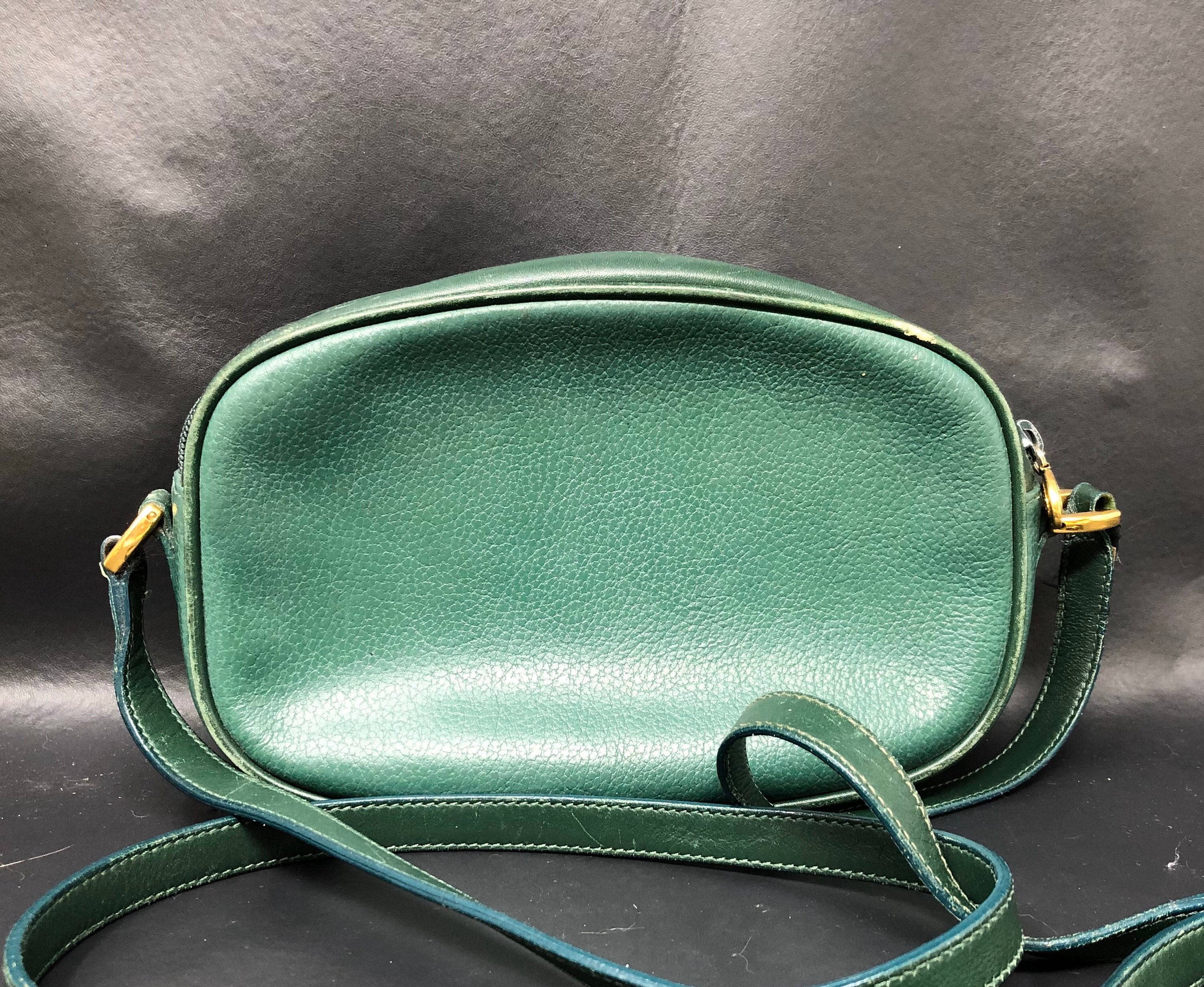 Authentic Gucci Forest Hunter Green All Leather Crossbody 