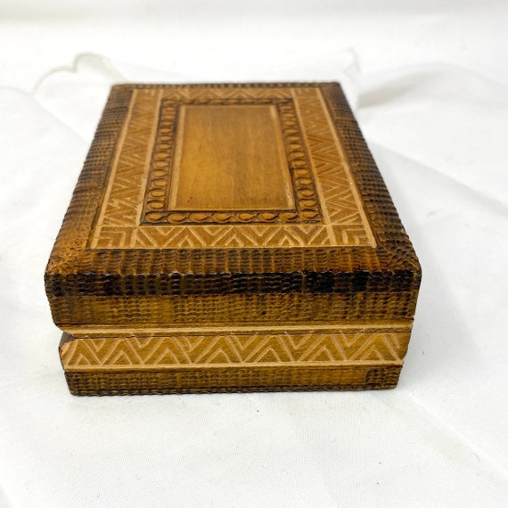Carved Wood Box Made Poland 5", Poplar Linden Lim… - image 4