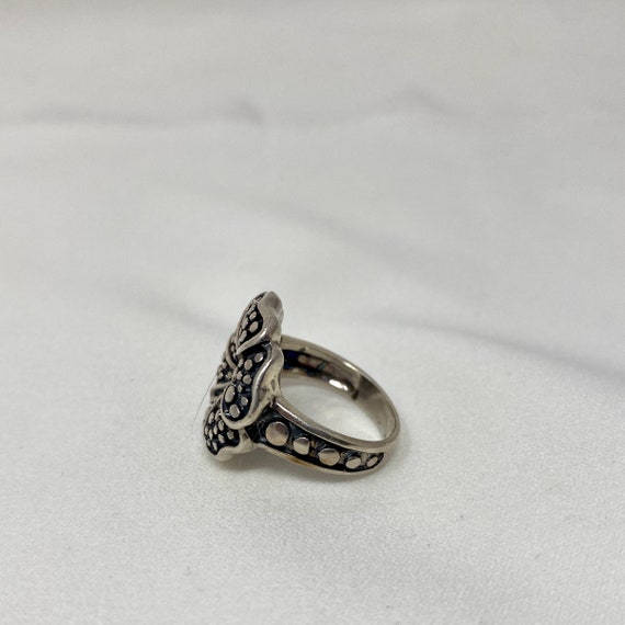 Sterling Flower Blossom Ring, Vintage 925 Sterlin… - image 3