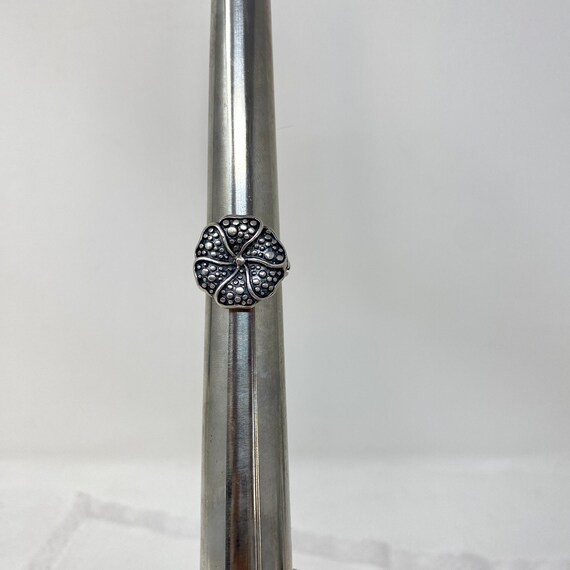 Sterling Flower Blossom Ring, Vintage 925 Sterlin… - image 7