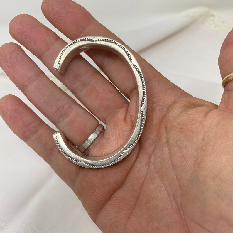 NA Signed Sterling Silver Cuff Bracelet SMALL Wrist Cuff Etsy