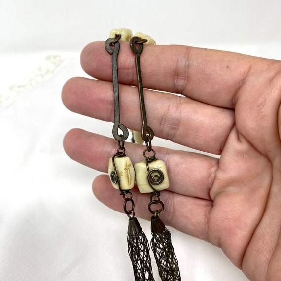 Bohemian Tassel Pendant Necklace, Vintage Boho Co… - image 6