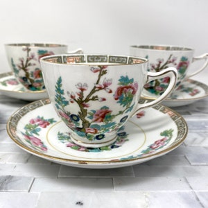 Colclough China Indian Tree Teacup Saucer, Vintage Bone China Floral Longton England English Tea Cups