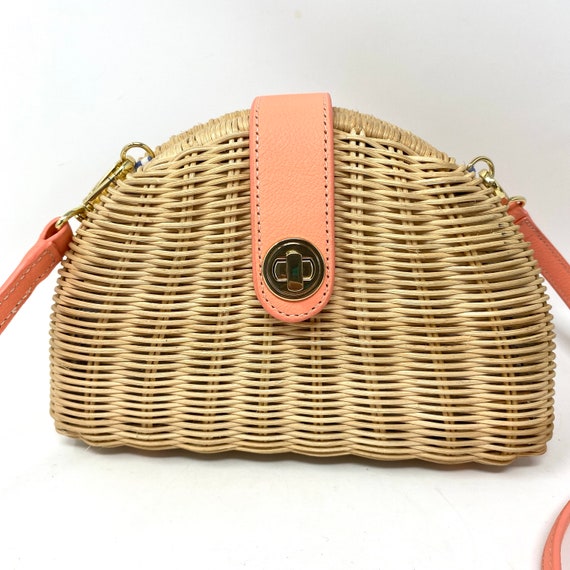 Talbots straw shop purse